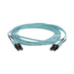 Jumper de Fibra Optica Multimodo 50/125 OM4, LC-LC Duplex, OFNR (Riser), Color Aqua, 10 Metros (32.81 Pies) miniatura 1