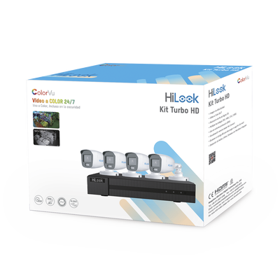 Kit TurboHD 1080p / DVR 4 Canales / 4 Cámaras Bala ColorVu con Micrófono Integrado / Fuente de Poder / Accesorios de Instalación - imagen 1