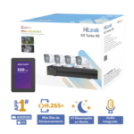 Kit TurboHD 1080p + SSD 500 GB / DVR 4 Canales / 4 Cámaras Bala ColorVu con Micrófono Integrado / Fuente de Poder / Accesorios de Instalación miniatura 2