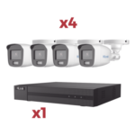 [Kit] DVR 4 Canales TurboHD + 1 Canal IP / 2 Megapixel (1080pLite) / AcuSense Lite / Audio por coaxitron / 1 Bahia de disco duro / 4 Cámaras 2 Megapixel tipo Bala / ColorVu Lite + Microfono Integrado miniatura 1