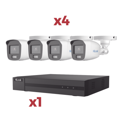 [Kit] DVR 4 Canales TurboHD + 1 Canal IP / 2 Megapixel (1080pLite) / AcuSense Lite / Audio por coaxitron / 1 Bahia de disco duro / 4 Cámaras 2 Megapixel tipo Bala / ColorVu Lite + Microfono Integrado - imagen 1