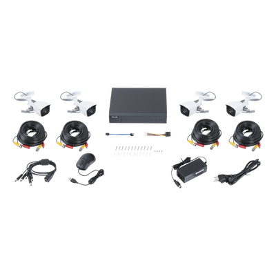 KIT TurboHD 1080p / DVR 4 canales / 4 Cámaras Bala de Metal / H.265+ / 1 Fuente de Poder Profesional / Accesorios de Instalación - imagen 3