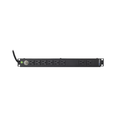 Multicontacto Horizontal (PDU) de 8 Contactos (NEMA 5-15R) Rack 19″ 1UR. Voltaje Entrada/Salida: 120Vca/15A - imagen 1