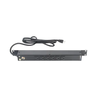 Multicontacto Horizontal (PDU) de 6 Contactos (NEMA 5-15R) Rack 19″ 1UR. Voltaje Entrada/Salida: 120Vca/15A - imagen 2