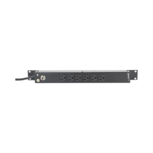 Multicontacto Horizontal (PDU) de 6 Contactos (NEMA 5-15R) Rack 19" 1UR. Voltaje Entrada/Salida: 120Vca/15A
