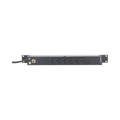 Multicontacto Horizontal (PDU) de 6 Contactos (NEMA 5-15R) Rack 19″ 1UR. Voltaje Entrada/Salida: 120Vca/15A - imagen 1