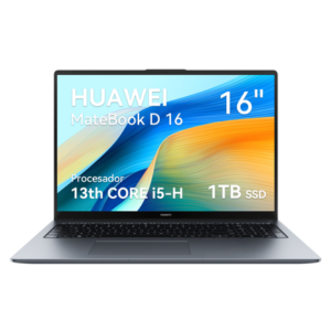 MateBook D16 — Laptop HUAWEI: 16" Pulgadas | Intel Core i9-13900H | Intel Iris Xe | 16GB RAM | 1TB SSD | Sin SO
