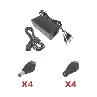 Kit con fuente EPCOM POWER LINE con salida de 12 Vcc a 5 Amper con 4 salidas / Incluye conectores JR52 y JR53 - imagen 1