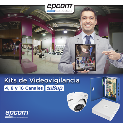 KIT TurboHD 1080p Lite / DVR 16 Canales / 16 Cámaras Eyeball Exterior ( 2.8mm) / Transceptores / Conectores / Fuente de Poder Profesional - imagen 2