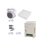 KIT TurboHD 1080p Lite / DVR 16 Canales / 16 Cámaras Eyeball Exterior ( 2.8mm) / Transceptores / Conectores / Fuente de Poder Profesional miniatura 1