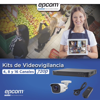 KIT TurboHD 1080p / DVR 4 Canales / 4 Cámaras Bala Metálicas (exterior 2.8 mm) / Transceptores / Conectores / Fuente de Poder Profesional - imagen 2