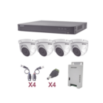 KIT TurboHD 1080p / DVR 4 Canales / 4 Cámaras Eyeball (exterior 2.8 mm) / Transceptores / Conectores / Fuente de Poder Profesional miniatura 1