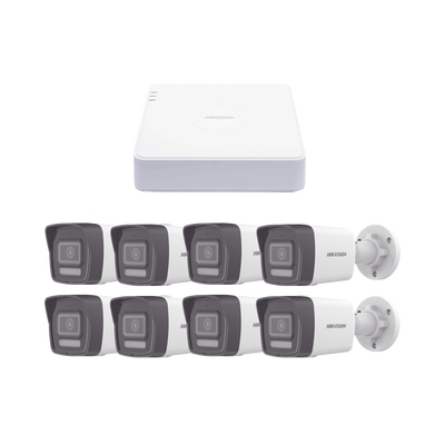 Kit IP 1080p (2 Megapixel) / NVR de 8 Canales con 8 Puertos PoE / 8 Cámaras IP Bala ColorVu Lite y ACUSENSE Lite / Micrófono Integrado - imagen 1