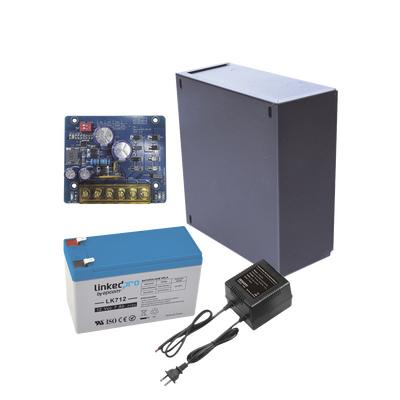 Kit con fuente PLB2 con salida de 12 Vcc a 2.5 Amper, incluye transformador y batería de 12 V a 7 Amper - imagen 1