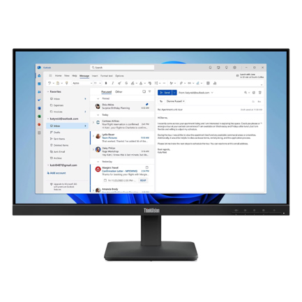 24″ FHD IPS | 60Hz | Monitor Lenovo ThinkVision S24-4e: HDMI + VGA | Oficina - imagen 1