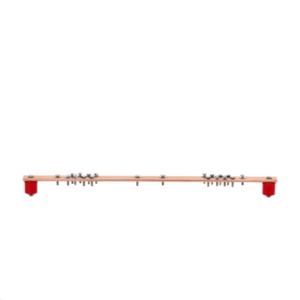 Barra Distribución Tierra Rack 19 in / Cobre 100% / 550A / Aisladores Rojos / 0.64 cm (0.25 in) / J-STD-607-A