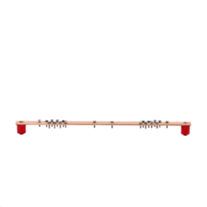 Barra Distribución Tierra Rack 19 in / Cobre 100% / 550A / Aisladores Rojos / 0.64 cm (0.25 in) / J-STD-607-A