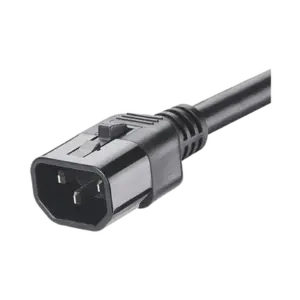 Cable de Alimentación Eléctrica Con Bloqueo de Seguridad, de IEC C14 a IEC C13, 1.2 Metros de Largo, Color Negro, Paquete de 10 Piezas