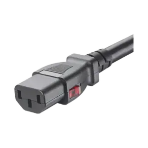 Cable de Alimentación Eléctrica Con Bloqueo de Seguridad, de IEC C14 a IEC C13, 1.2 Metros de Largo, Color Negro, Paquete de 10 Piezas