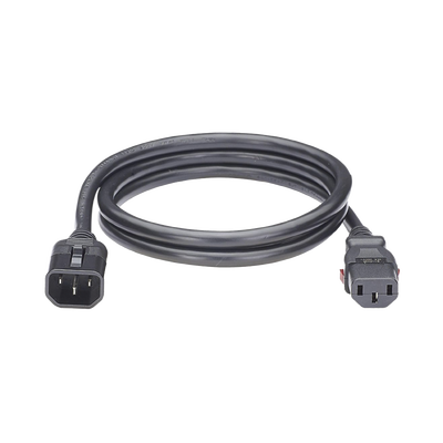 Cable de Alimentación Eléctrica Con Bloqueo de Seguridad, de IEC C14 a IEC C13, 1.2 Metros de Largo, Color Negro, Paquete de 10 Piezas - imagen 1