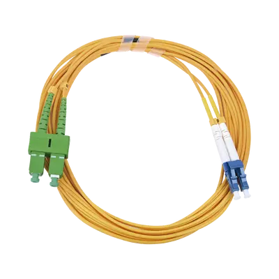 Jumper de Fibra Óptica Monomodo 9/125 LC/UPC-SC/APC, PVC, 2.0 mm, Dúplex, Amarillo, 3 Metros (9.84 Pies) - imagen 1