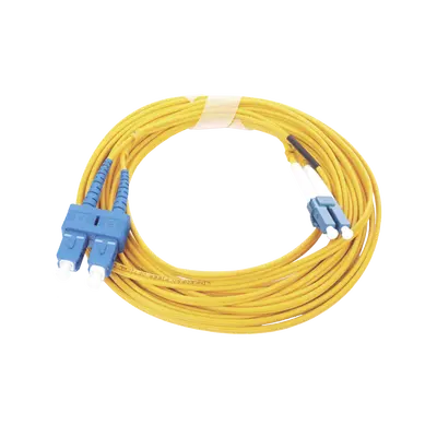 Jumper de Fibra Óptica Monomodo 9/125 LC/UPC-SC/UPC, PVC, 2.0 mm, Dúplex, Amarillo, 5 Metros (16.40 Pies) - imagen 1