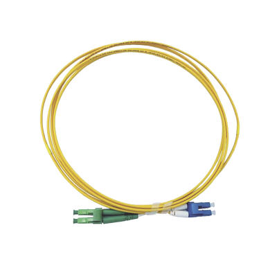 Jumper de Fibra Óptica Monomodo 9/125 LC/UPC-LC/APC, OFNR (Riser), 2.0 mm, Dúplex, Amarillo, 3 Metros (9.84 Pies) - imagen 1
