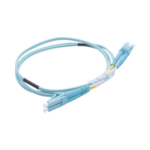 Jumper de Fibra Óptica Multimodo OM3 50/125 LC-LC OFNR (Riser), 2.0 mm, Dúplex, Aqua, 1 Metro (3.28 Pies) miniatura 3