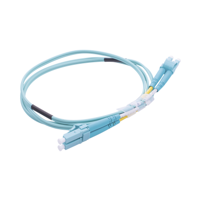 Jumper de Fibra Óptica Multimodo OM3 50/125 LC-LC OFNR (Riser), 2.0 mm, Dúplex, Aqua, 1 Metro (3.28 Pies) - imagen 3