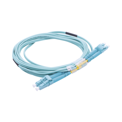 Jumper de Fibra Óptica Multimodo OM3 50/125 LC-LC OFNR (Riser), 2.0 mm, Dúplex, Aqua, 3 Metros (9.84 Pies) - imagen 3