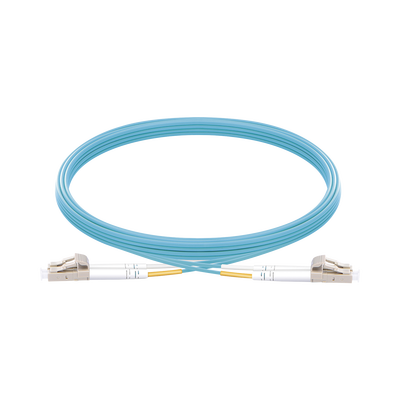 Jumper de Fibra Óptica Multimodo OM3 50/125 LC-LC OFNR (Riser), 2.0 mm, Dúplex, Aqua, 5 Metros (16.40 Pies) - imagen 1
