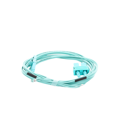 Jumper de Fibra Óptica Multimodo OM3 50/125 LC-SC OFNR (Riser), 2.0 mm, Dúplex, Aqua, 3 metros (9.84 pies) - imagen 2