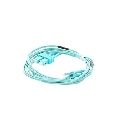 Jumper de Fibra Óptica Multimodo OM3 50/125 LC-SC OFNR (Riser), 2.0 mm, Dúplex, Aqua, 3 metros (9.84 pies) - imagen 3