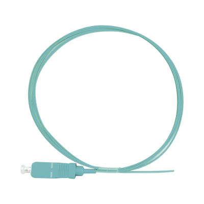 Pigtail de Fibra Óptica Simplex SC, PVC, OM3 50/125, Aqua, 1 Metro (3.28 Pies) - imagen 1