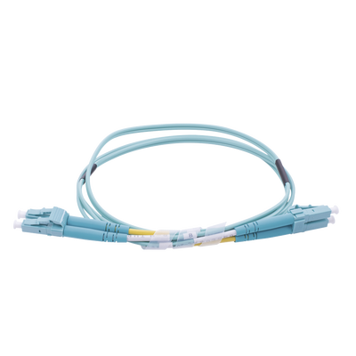 Jumper de Fibra Óptica Multimodo OM4 50/125 LC-LC OFNR (Riser), 2.0 mm, Dúplex, Aqua, 1 metro (3.28 pies) - imagen 2