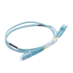 Jumper de Fibra Óptica Multimodo OM4 50/125 LC-LC OFNR (Riser), 2.0 mm, Dúplex, Aqua, 1 metro (3.28 pies) miniatura 3