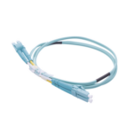 Jumper de Fibra Óptica Multimodo OM4 50/125 LC-LC OFNR (Riser), 2.0 mm, Dúplex, Aqua, 1 metro (3.28 pies) miniatura 1
