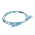 Jumper de Fibra Óptica Multimodo OM4 50/125 LC-LC OFNR (Riser), 2.0 mm, Dúplex, Aqua, 2 Metros (6.56 Pies) miniatura 2