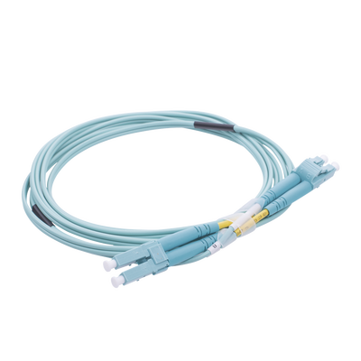 Jumper de Fibra Óptica Multimodo OM4 50/125 LC-LC OFNR (Riser), 2.0 mm, Dúplex, Aqua, 2 Metros (6.56 Pies) - imagen 2