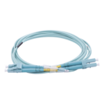 Jumper de Fibra Óptica Multimodo OM4 50/125 LC-LC OFNR (Riser), 2.0 mm, Dúplex, Aqua, 2 Metros (6.56 Pies) miniatura 1