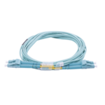 Jumper de Fibra Óptica Multimodo OM4 50/125 LC-LC OFNR (Riser), 2.0 mm, Dúplex, Aqua, 3 Metros (9.84 Pies) miniatura 2