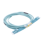 Jumper de Fibra Óptica Multimodo OM4 50/125 LC-LC OFNR (Riser), 2.0 mm, Dúplex, Aqua, 3 Metros (9.84 Pies) miniatura 3