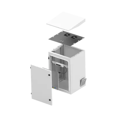 Gabinete Exterior 16U | 600mm | Piso Con puerta - imagen 5