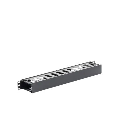Organizador de Cables Horizontal de 1U para Rack de 19″, Fabricado en Polímero Resistente a Deformaciones y Rayones - imagen 4