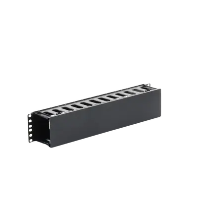 Organizador de Cables Horizontal de 2U para Rack de 19″, Fabricado en Polímero Resistente a Deformaciones y Rayones - imagen 4