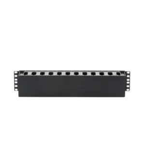 Organizador de Cables Horizontal de 2U para Rack de 19", Fabricado en Polímero Resistente a Deformaciones y Rayones