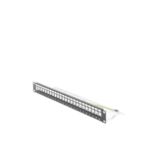 Patch Panel Modular Blindado (STP) de 24 Puertos, con Barra para Organizar Cable