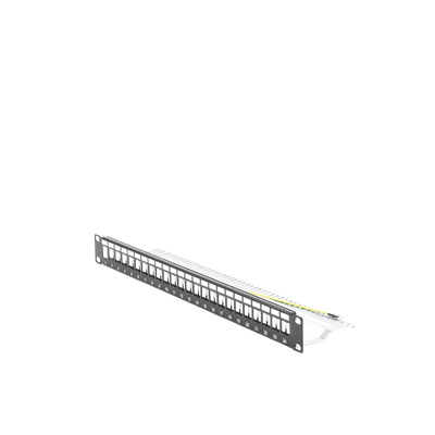 Patch Panel Modular Blindado (STP) de 24 Puertos, con Barra para Organizar Cable - imagen 2