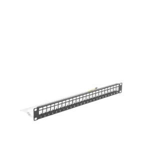 Patch Panel Modular Blindado (STP) de 24 Puertos, con Barra para Organizar Cable