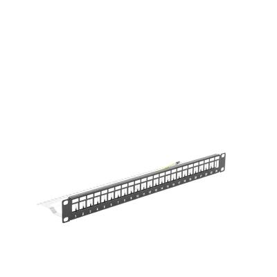 Patch Panel Modular Blindado (STP) de 24 Puertos, con Barra para Organizar Cable - imagen 3